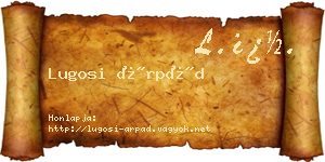 Lugosi Árpád névjegykártya